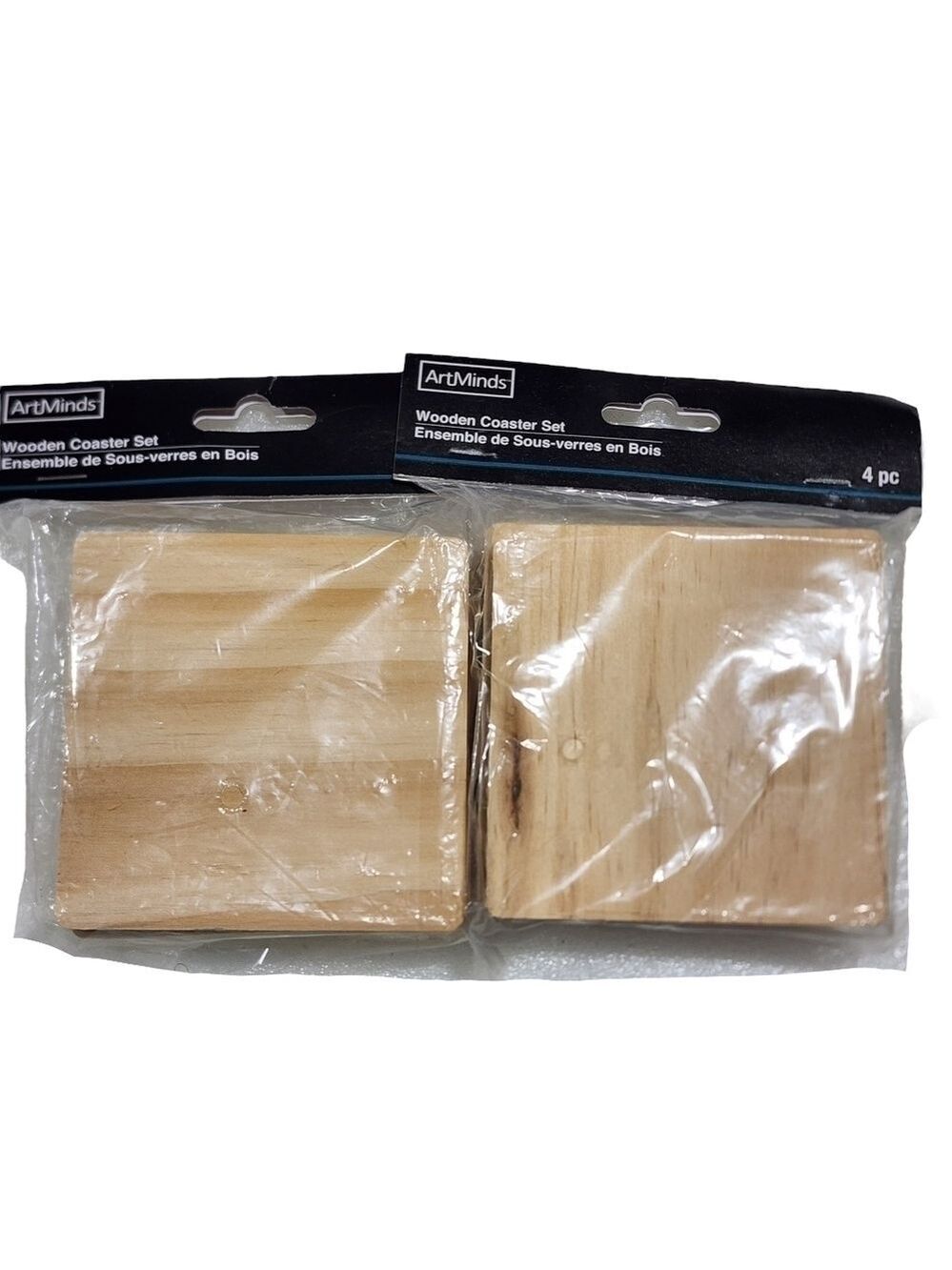 ArtMinds Wood Coaster Set Crafting gifts Art (2) 4pk paint decoupage personalize